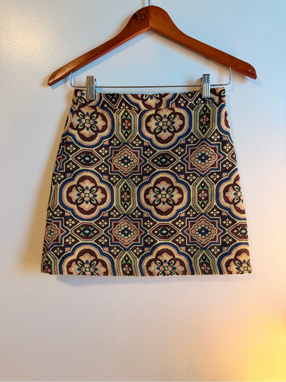 Topshop jacquard tapestry Patterned Floral Mosaic Mini Skirt 2